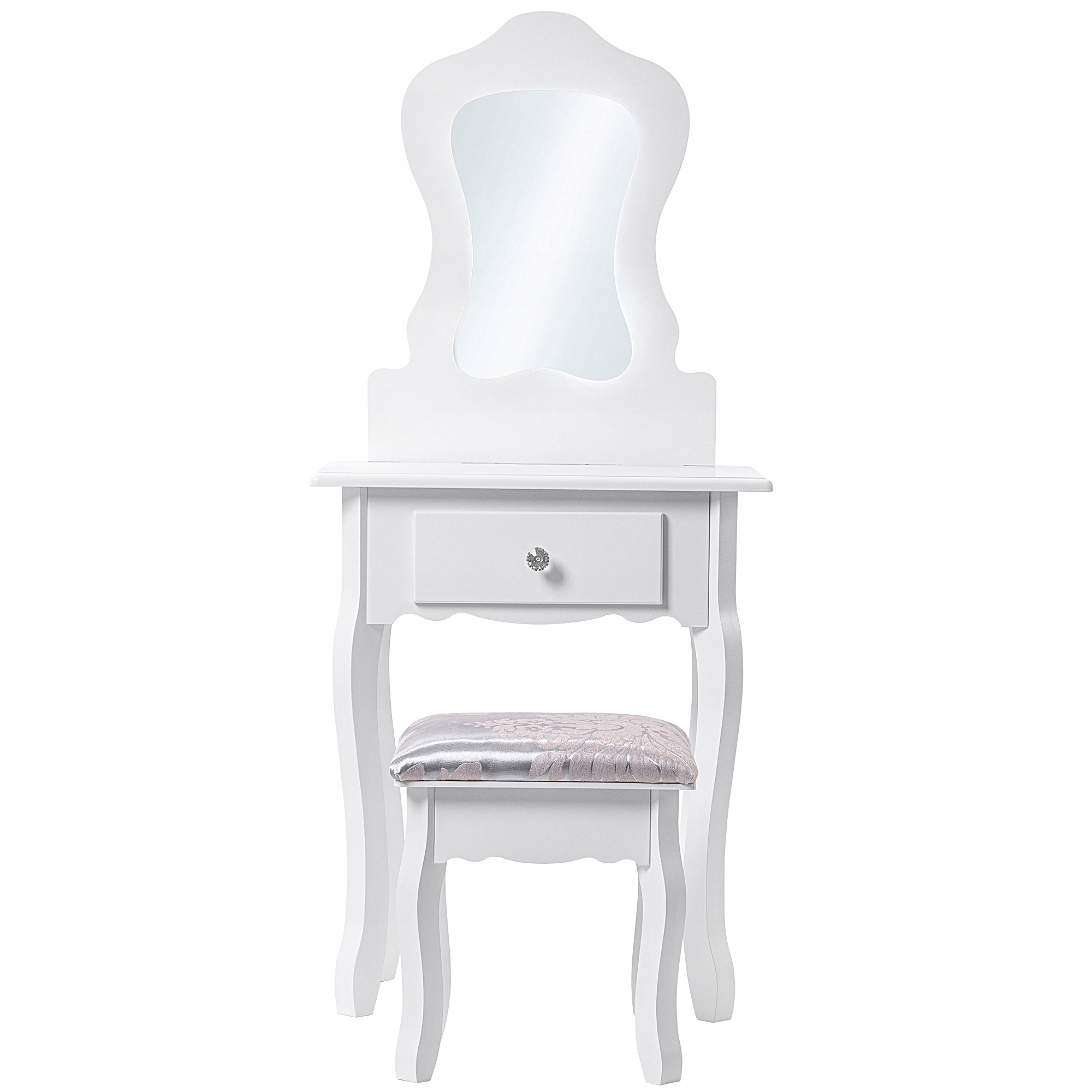 TOALETKA KOSMETYCZNA Z LUSTREM TABORETEM BIAŁA