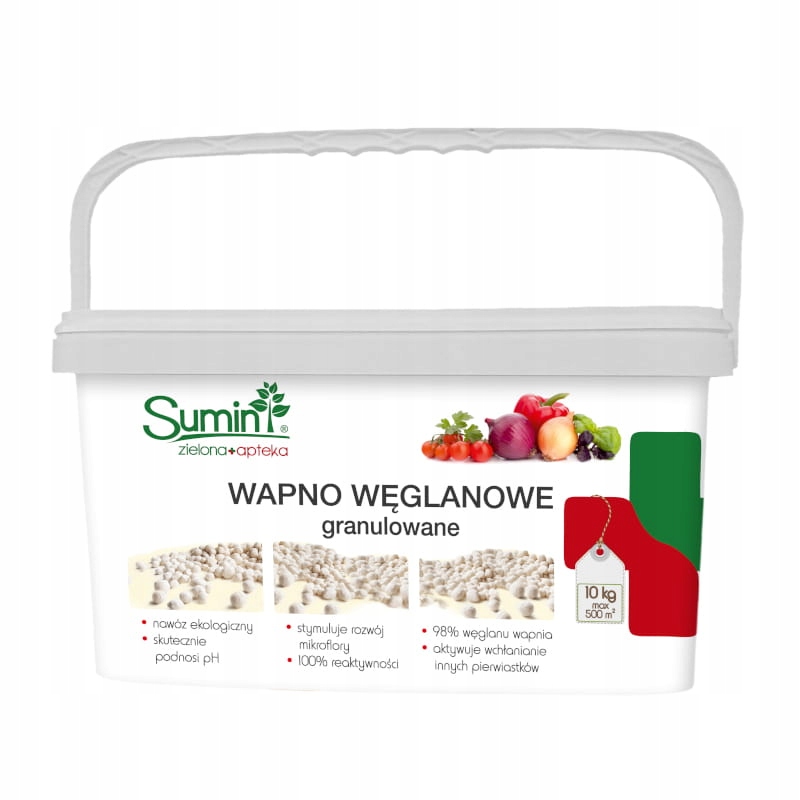 

Wapno Węglanowe Granulowane Podnosi pH 10 kg Sumin