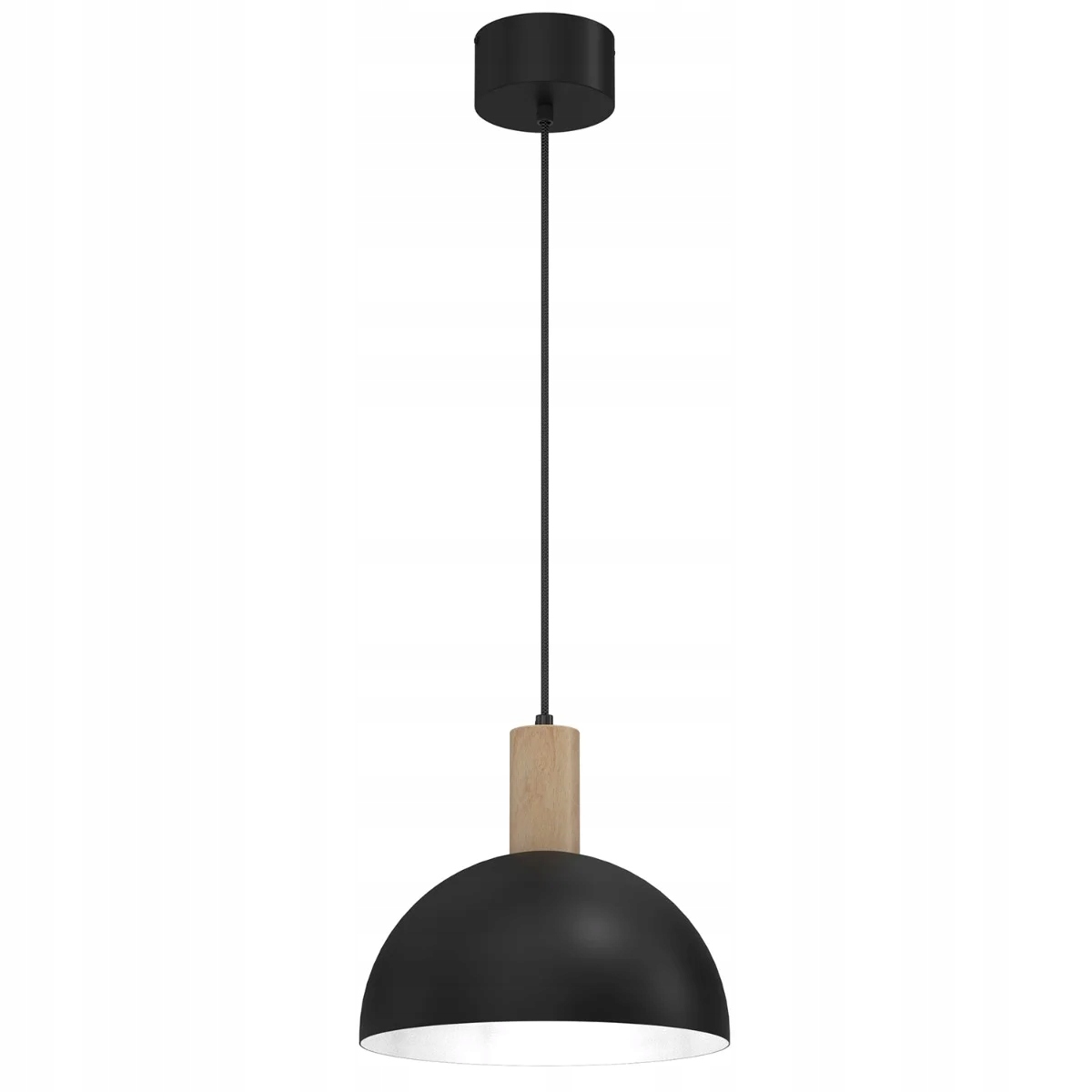 Závěsná lampa dřevěná, černá, hnědá, kulatá, 30 cm nad stůl, ostrov Luminex