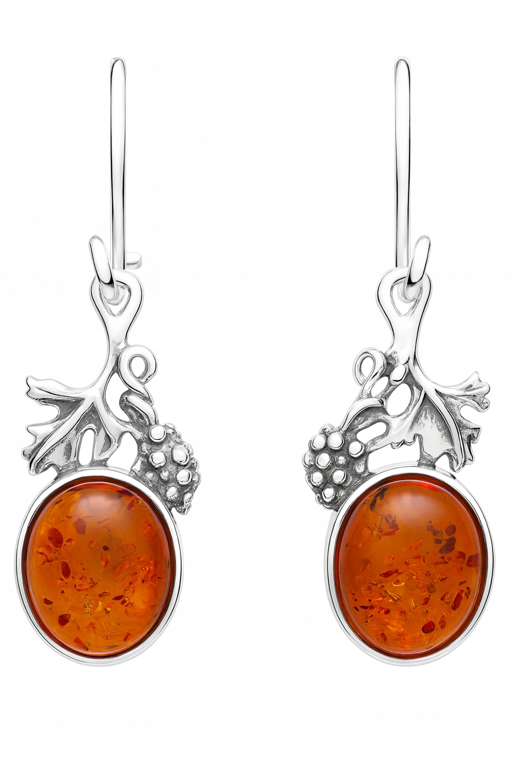 Stříbrné náušnice 925 přírodní jantar náušnice závěsné stříbro o ryzosti 925