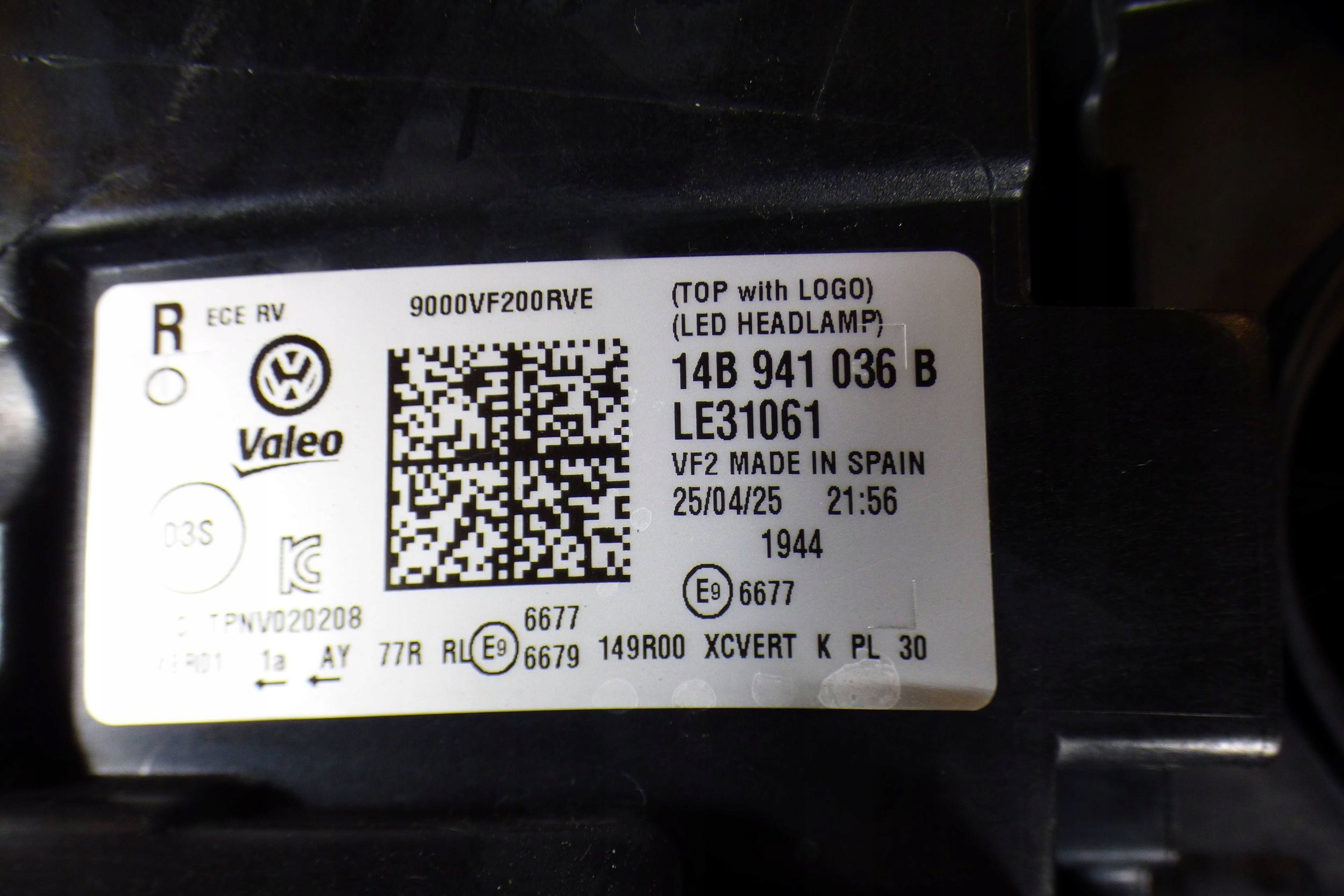 Volkswagen ID.7 reflektor Licht rechts vorne 14B941036B