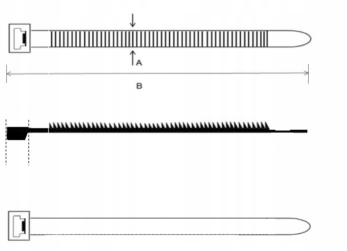 OPASKI KABLOWE ZACISKOWE TRYTKI UV 3,6x200 100szt Długość 200 mm