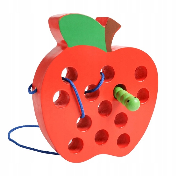 DREWNIANA GRA MONTESSORI SZNUROWANA JABŁKO