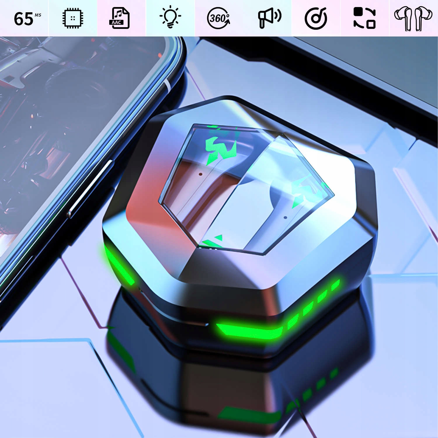 SŁUCHAWKI BEZPRZEWODOWE DOUSZNE SPORTOWE GAMINGOWE EAN (GTIN) 5907765699904