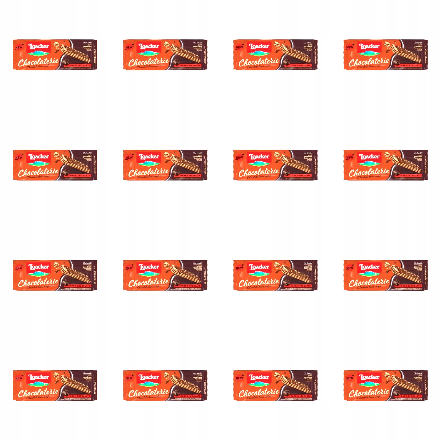 Levně 16 x 118 g Loacker Chocolaterie oplatky v hořké čokoládě Karton