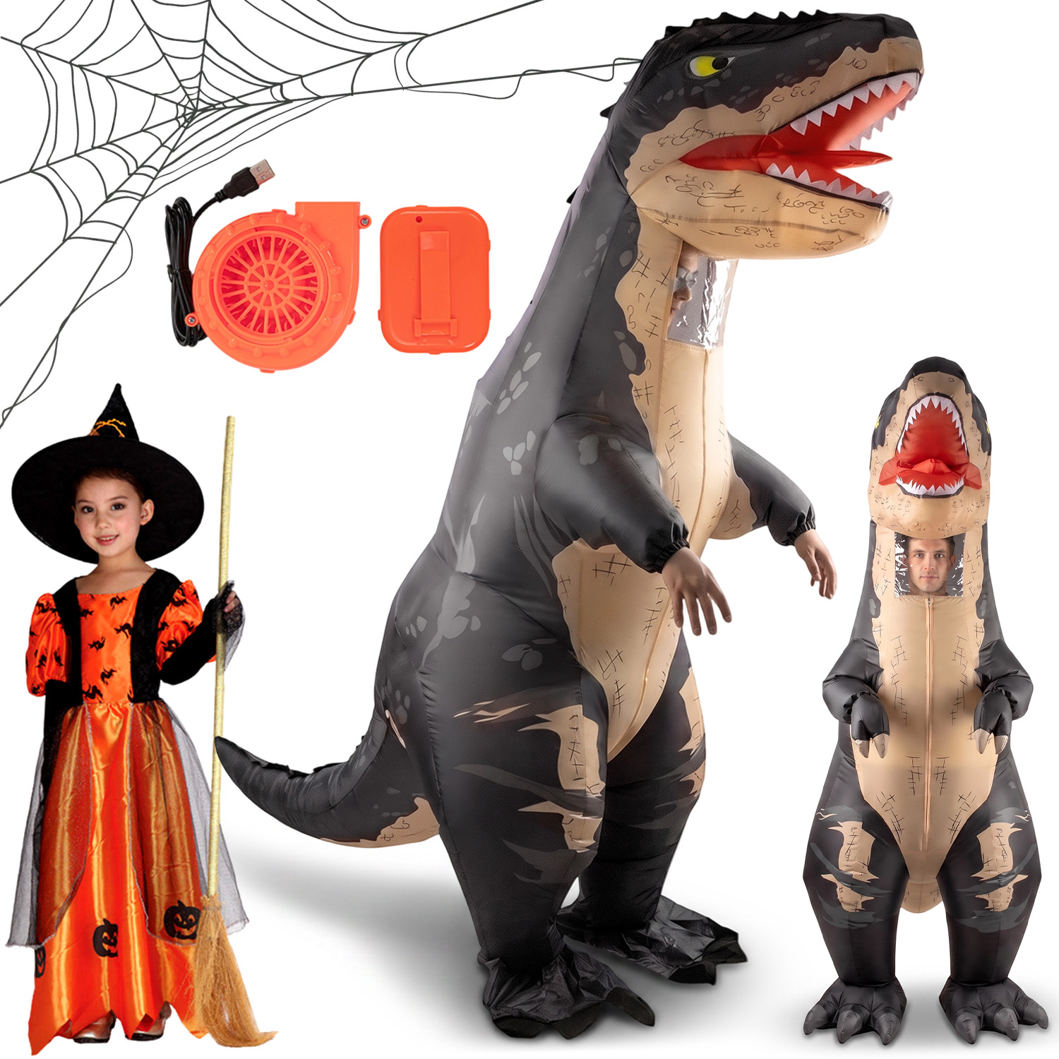 Nafukovací Dinosaurus T-rex Převlek Kostým Halloween Dospělý 190 CM XL