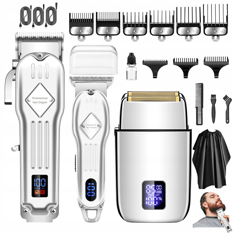 Maszynka Do Strzyżenia Włosów Trymer Do Brody Włosów Barber Usb 8W1 Ciała Profesjonalna Bezprzewodowa