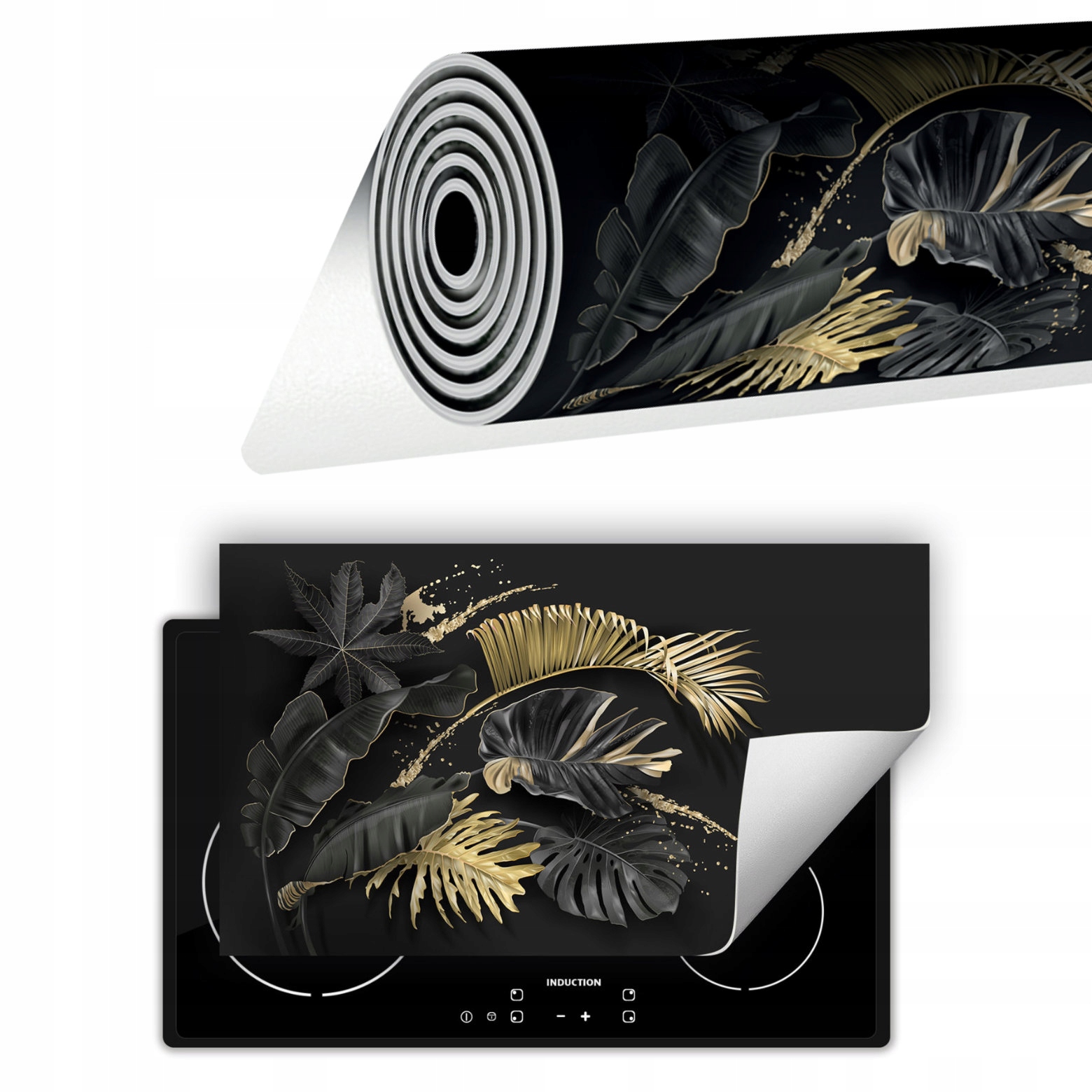 Vinylová Krytka Na Sporák 90x52 Květiny Šedá