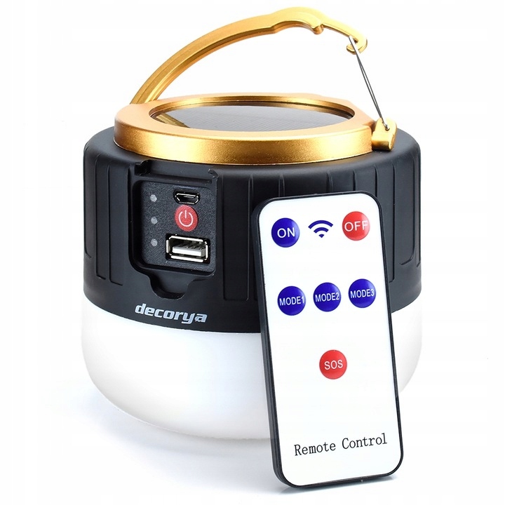 LAMPKA LATARKA SOLARNA Z POWERBANKIEM POD NAMIOT CAMPING W GÓRY NA RYBY Model Solar