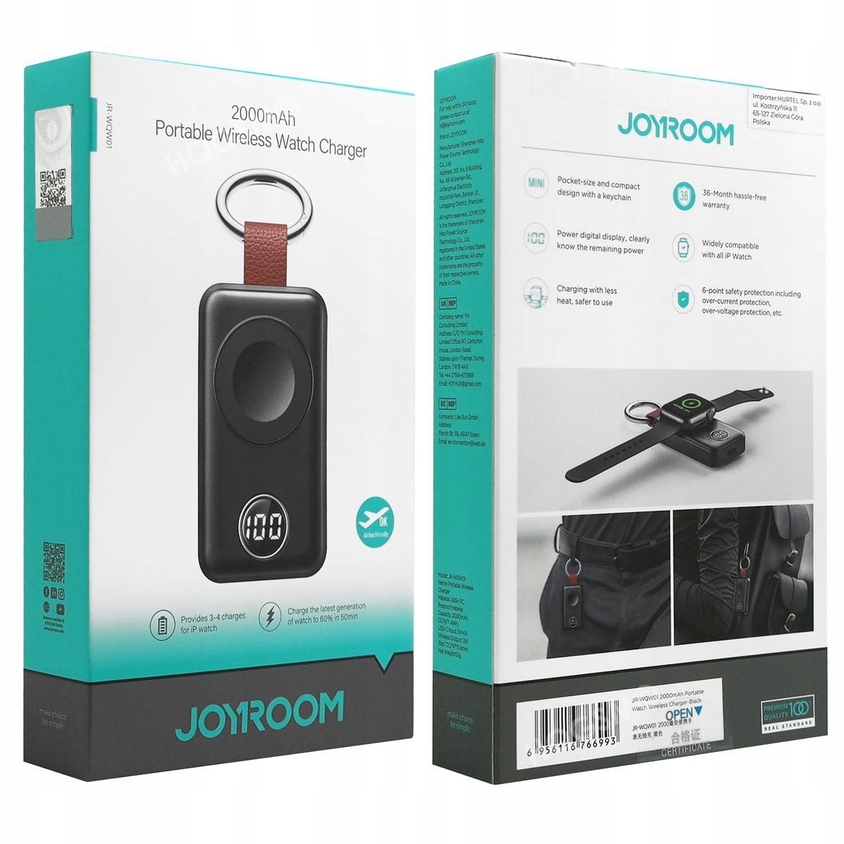 Joyroom wireless powerbank 2000mAh 3W for Apple Watch black (JR