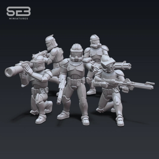 Clone Troopers - Modular Kit Figures matched to Star Wars Legion Scale