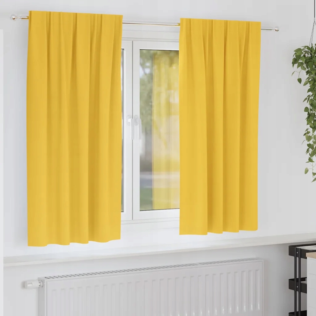 vidaXL Závěsy na zatemnění s kroužky 2 pcs Hořčicově žlutá