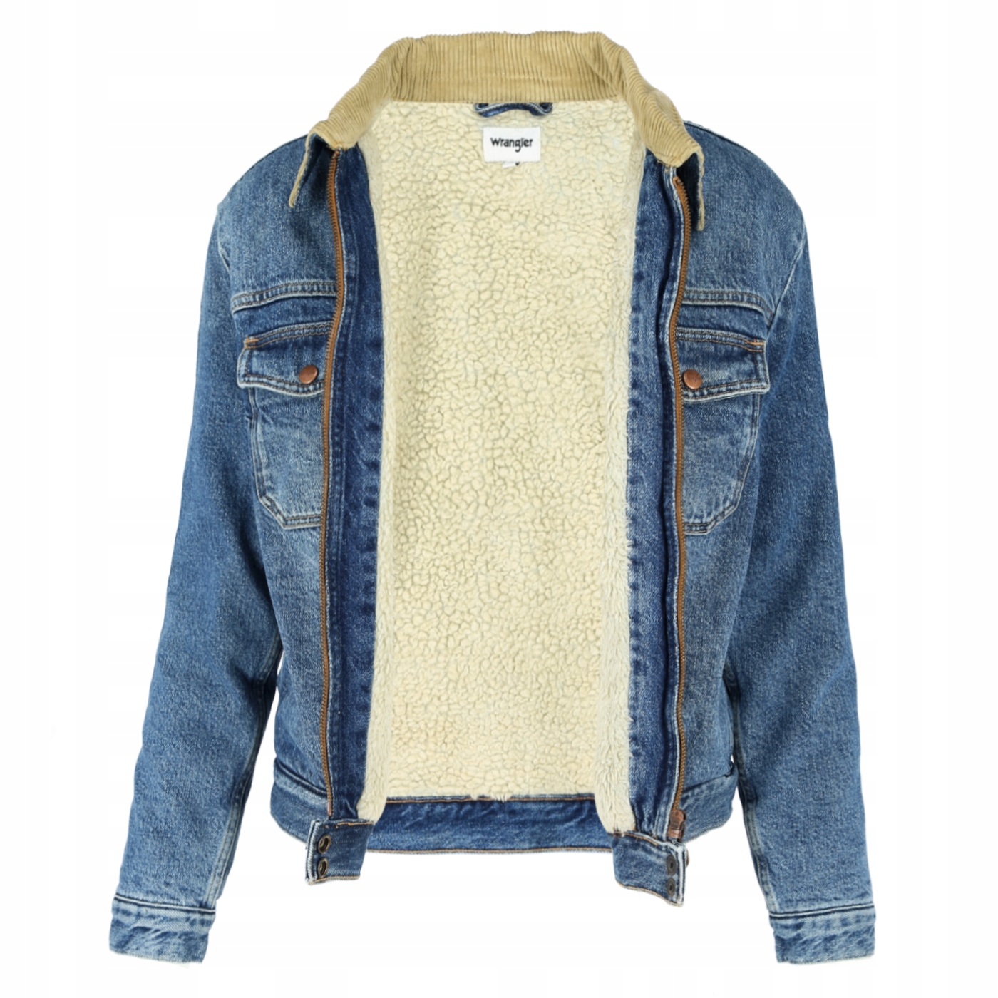 WRANGLER CARPENTER OCIEPLANA DAMSKA KURTKA JEANS S Rękaw długi rękaw