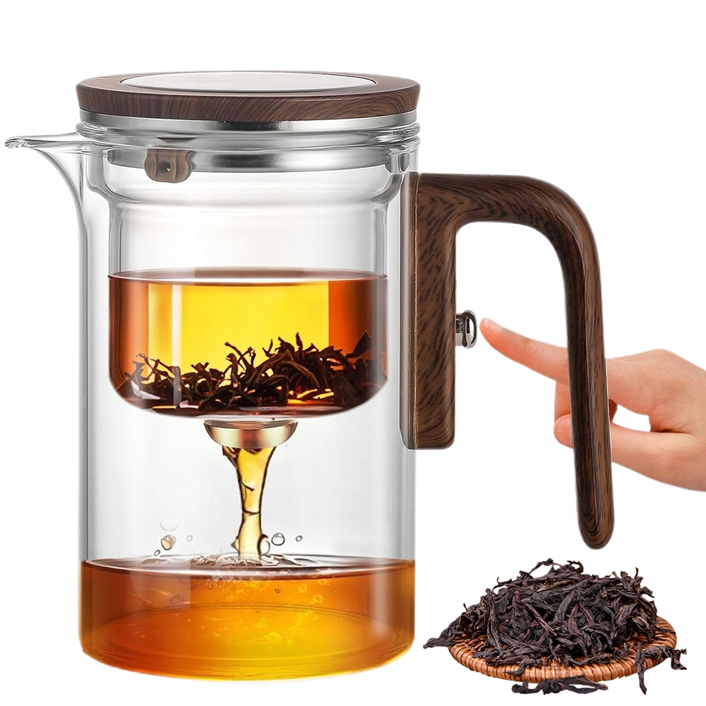 Elegantní zavařovač na čaj 600 ml Sklo Ocelový filtr bez kapání