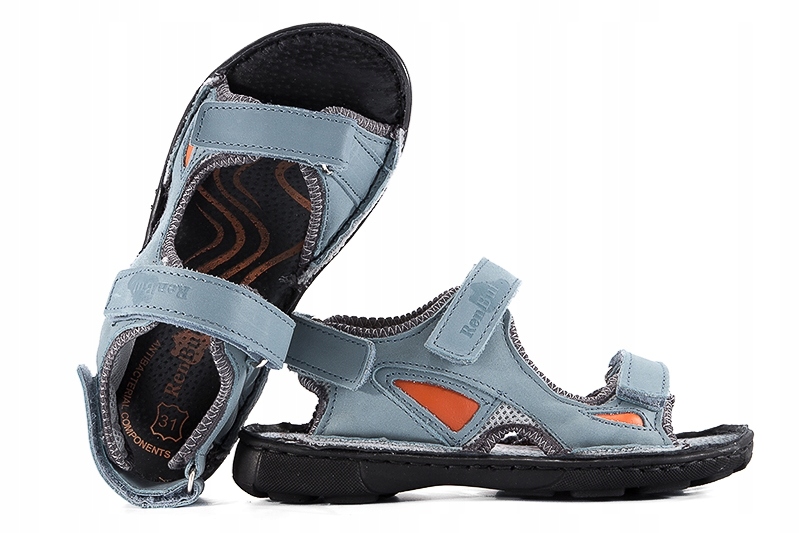 Renbut 31-4255 Sandałki Chłopięce Sandały Skóra Jeans 34