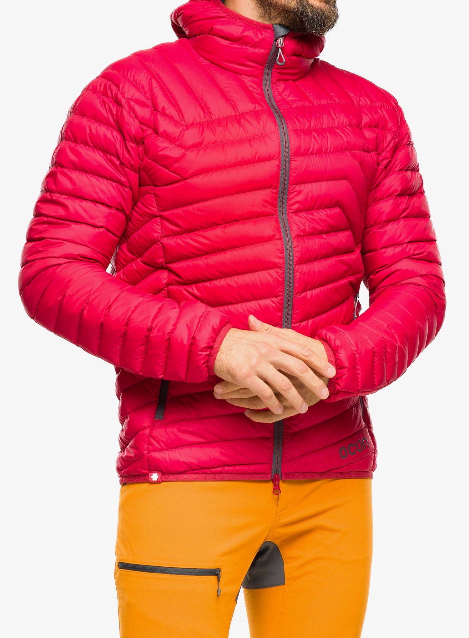 Péřová bunda Ocun Tsunami Eco red scarlet sage/iron gate L