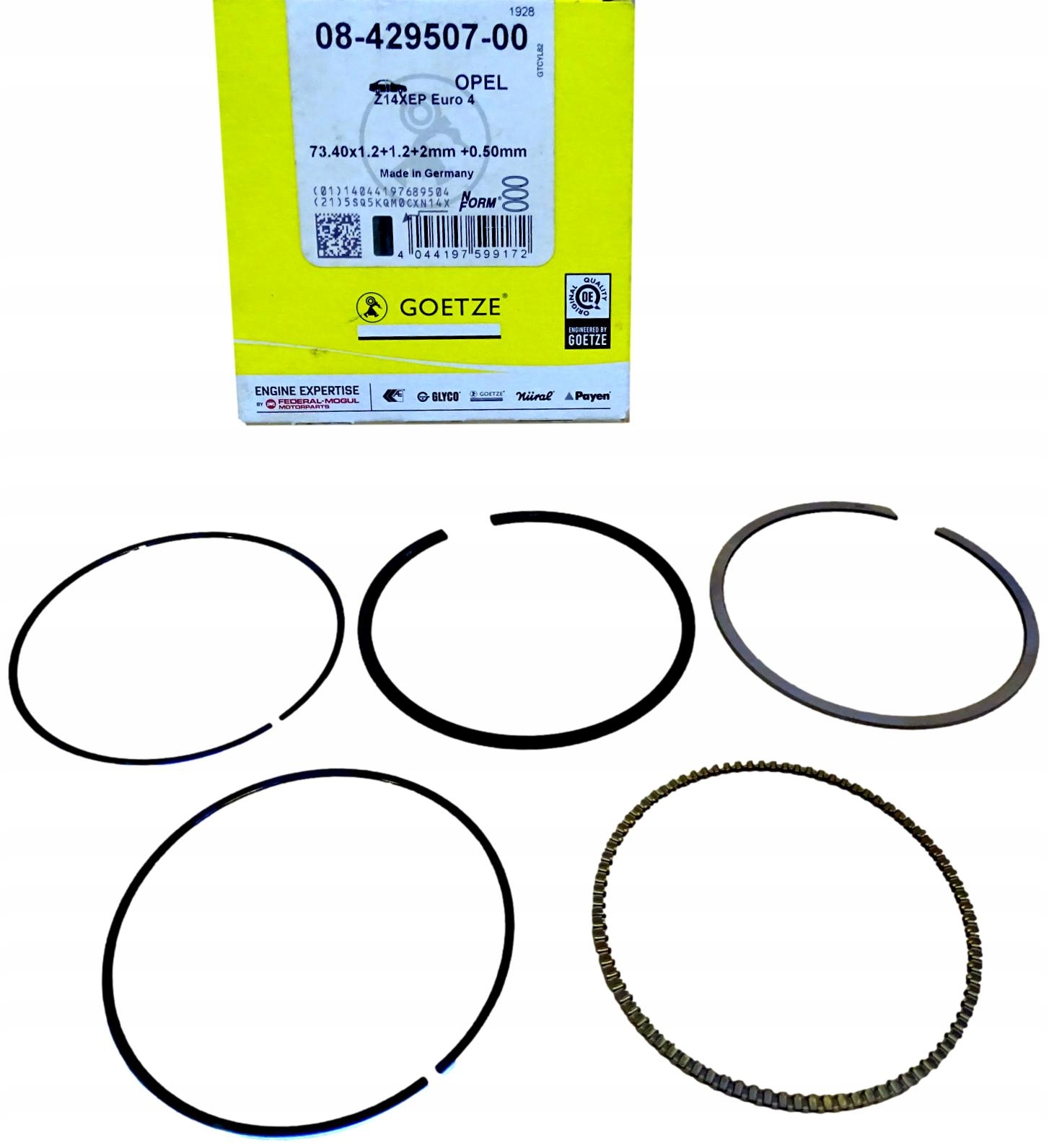 GOETZE 08-429507-00 КОМПЛЕКТ ПОРШНЕВИХ КІЛЕЦЬ