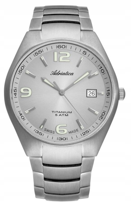 Nový Originální Pánské hodinky Adriatica A1069.4157Q Titanium gravírování swiss