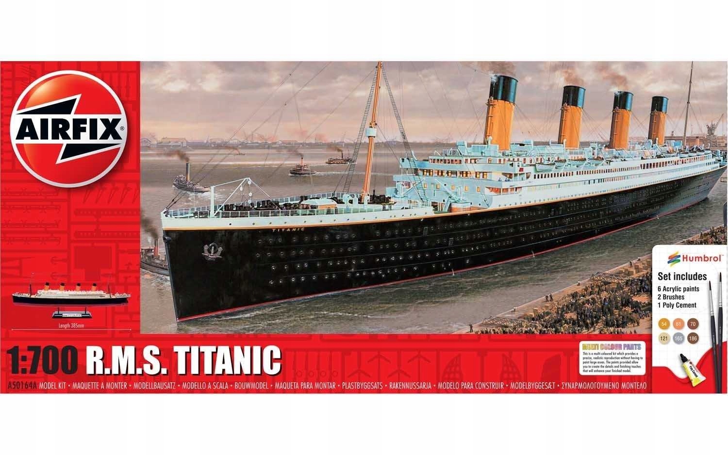 Rms Titanic obsahuje barvy a lepidlo Airfix Gift Set A50164A 1:700