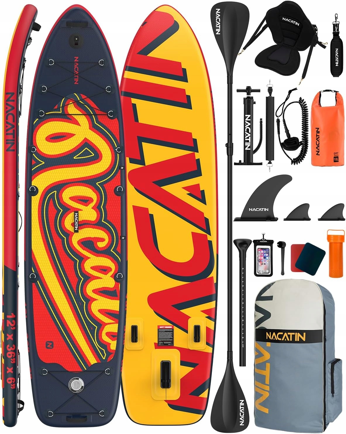 Dmuchana deska Sup z konwersją na Kajak 12’ – Zestaw 2w1