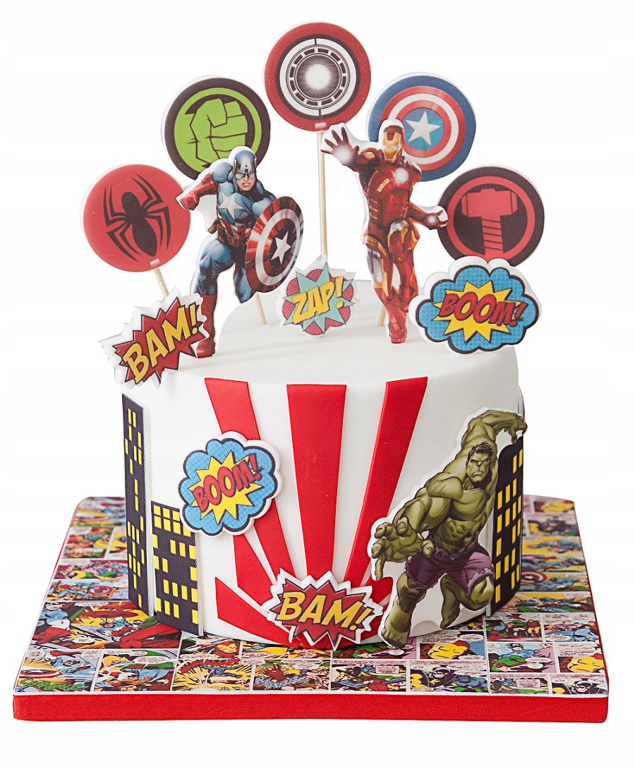 Levně Sada dekorací na dort Avengers Marvel 13 El. 2D