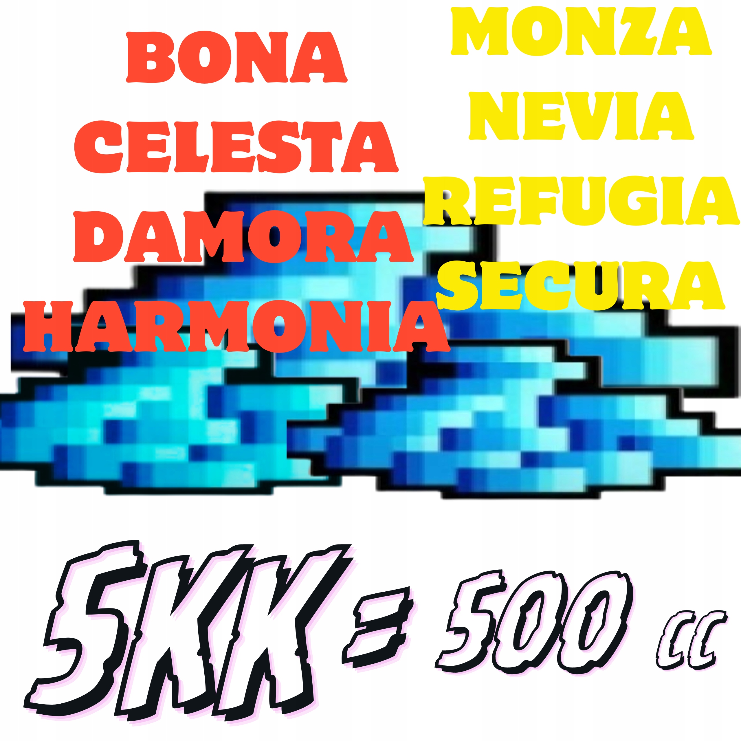 Tibia 5kk 500cc BONA CELESTA DAMORA HARMONIA MONZA NEVIA REFUGIA SECURA