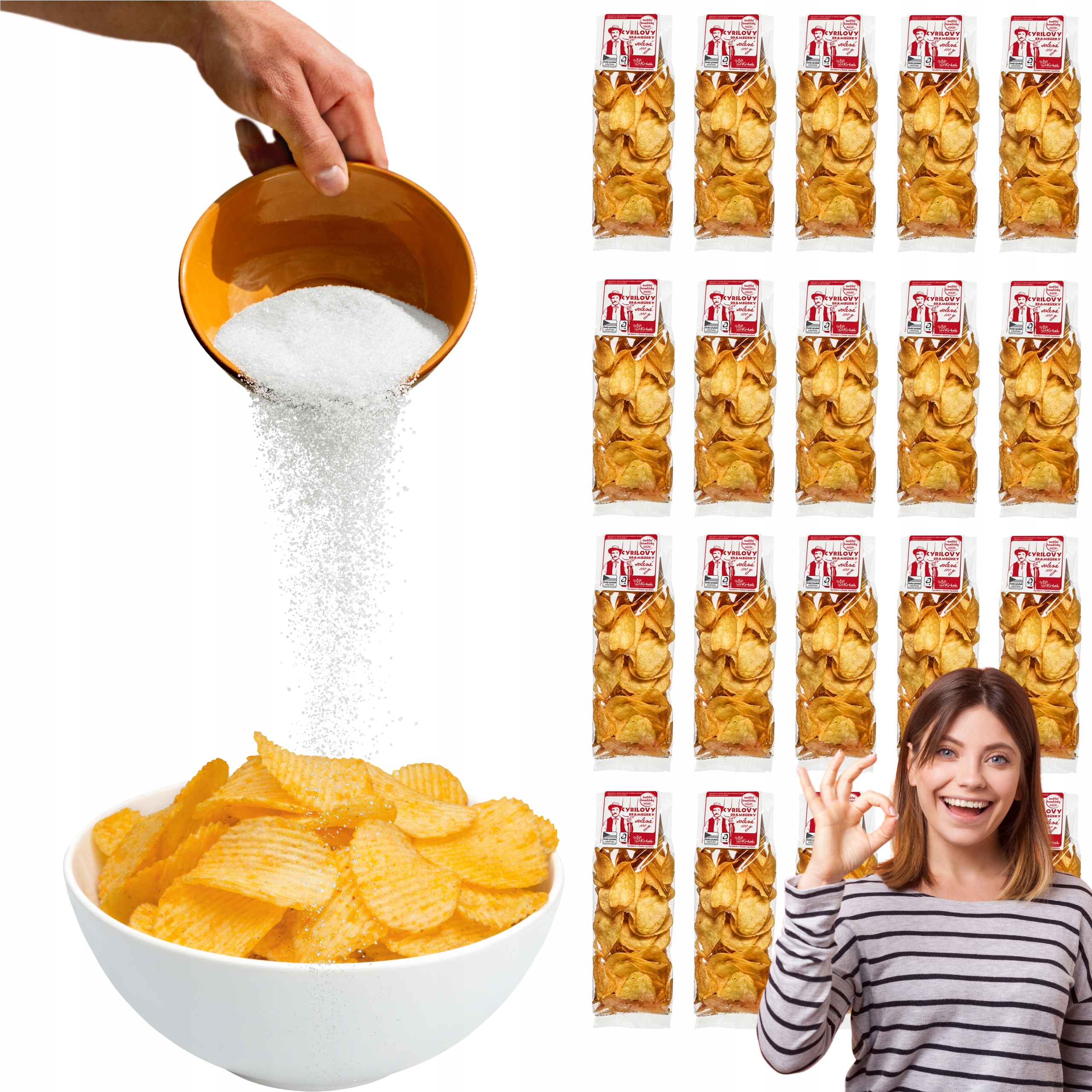 Levně Cyrilovy Bramburky solené české bramborové chipsy 100 g Set 20 x 100 g