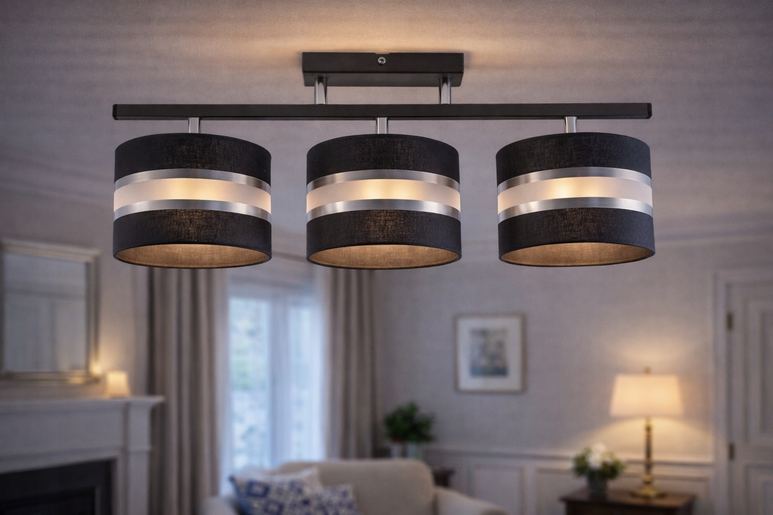 Euro-Lamp stropná lampa Diana 3 Čierna Abažúr 3x60W Výrobca