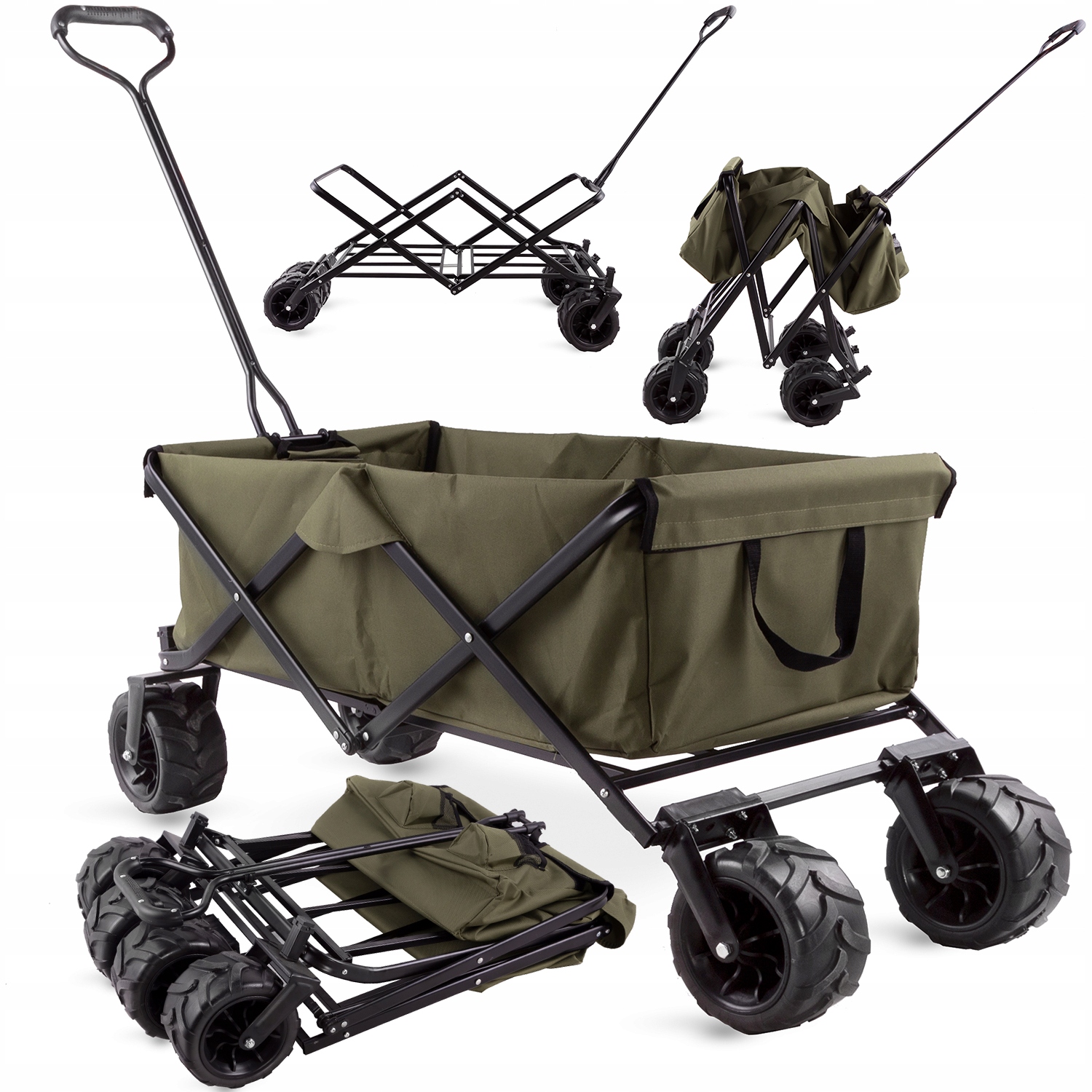 Skládací plážový turistický vozík 95 l