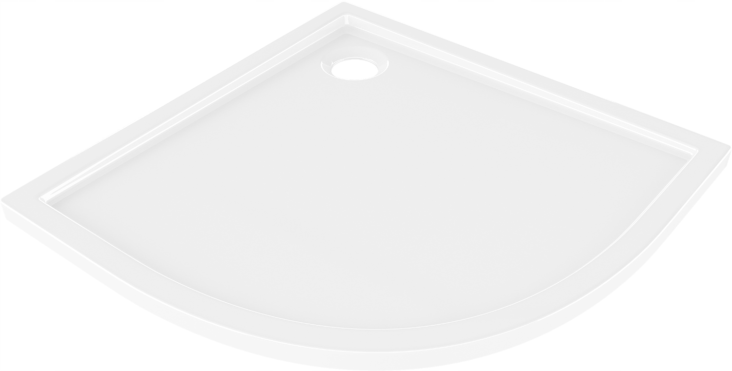 Brodzik 90x90 prysznicowy półokrągły Mexen Flow niski akrylowy slim biały