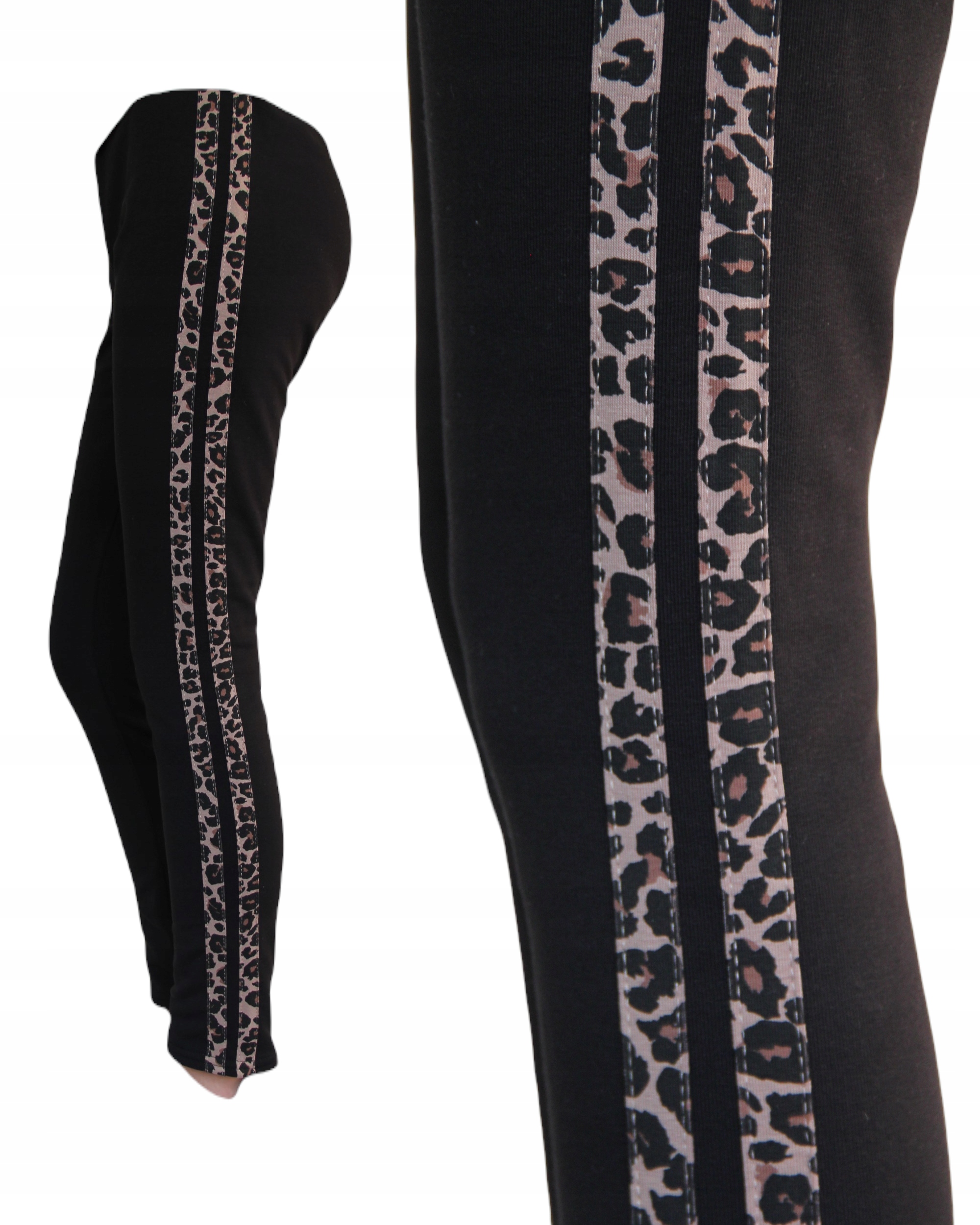 

Leginsy Getry Ocieplane Czarne Panterka Lampas 152