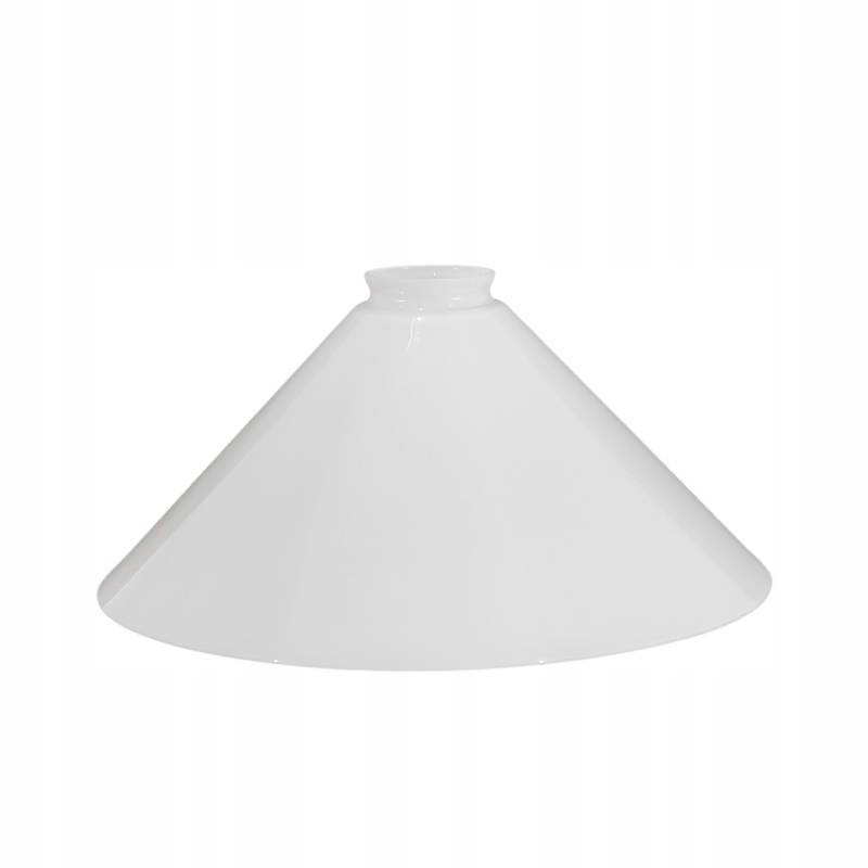 Klosz 4321 stożek biały błyszczący uchwyt szkło żyrandol E27 śr. 30 cm