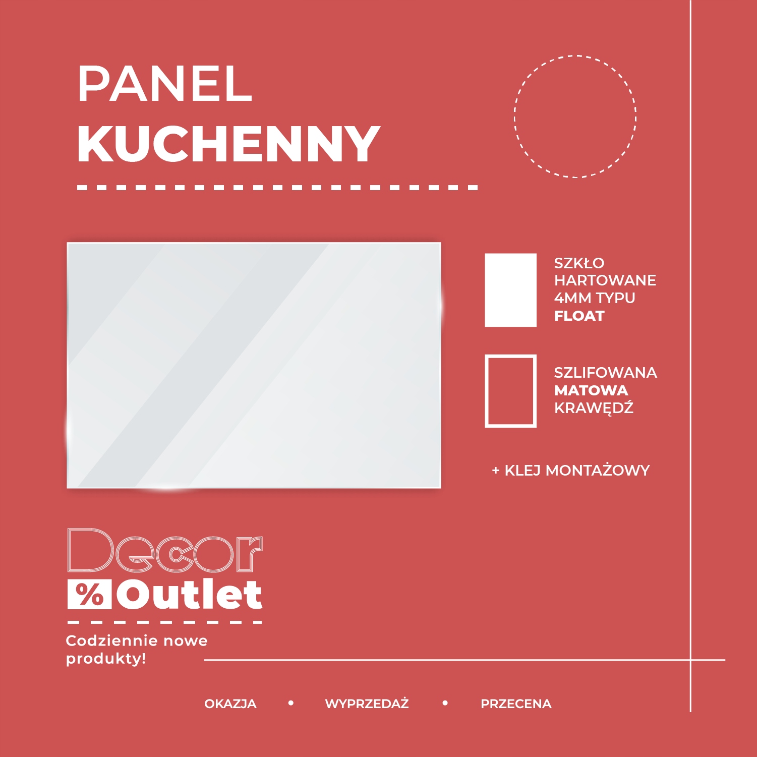 Panel szklany dekoracyjny Wodospad 100x50 Szerokość produktu 100 cm