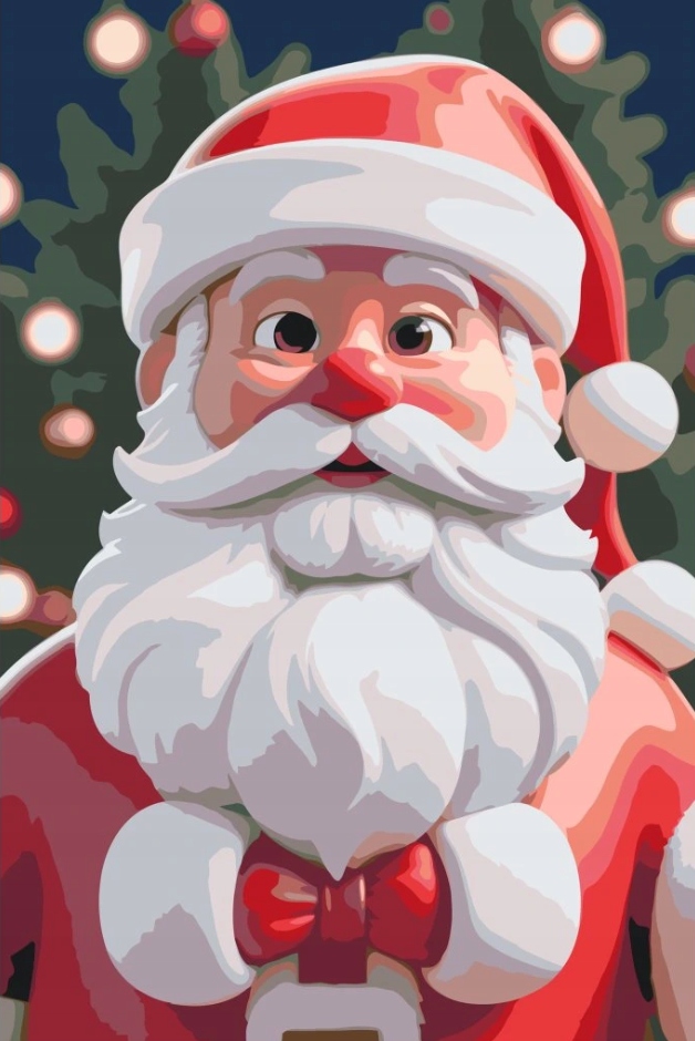 Diamantová výšivka Svatý Mikuláš Sníh Dům Zima Vánoce XXL 40x60 cm