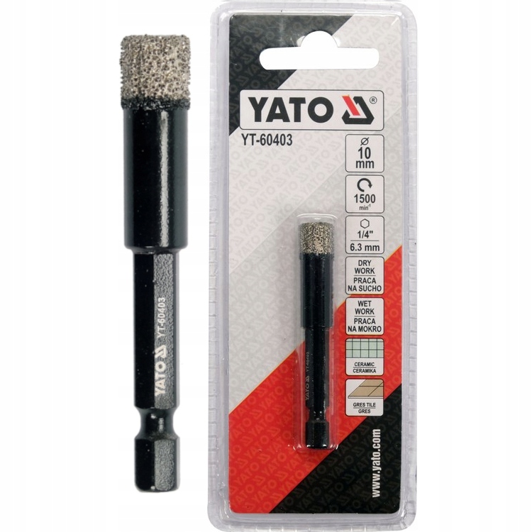 

Wiertło Do Gresu Diamentowe 10MM Hex Stal Węglowa