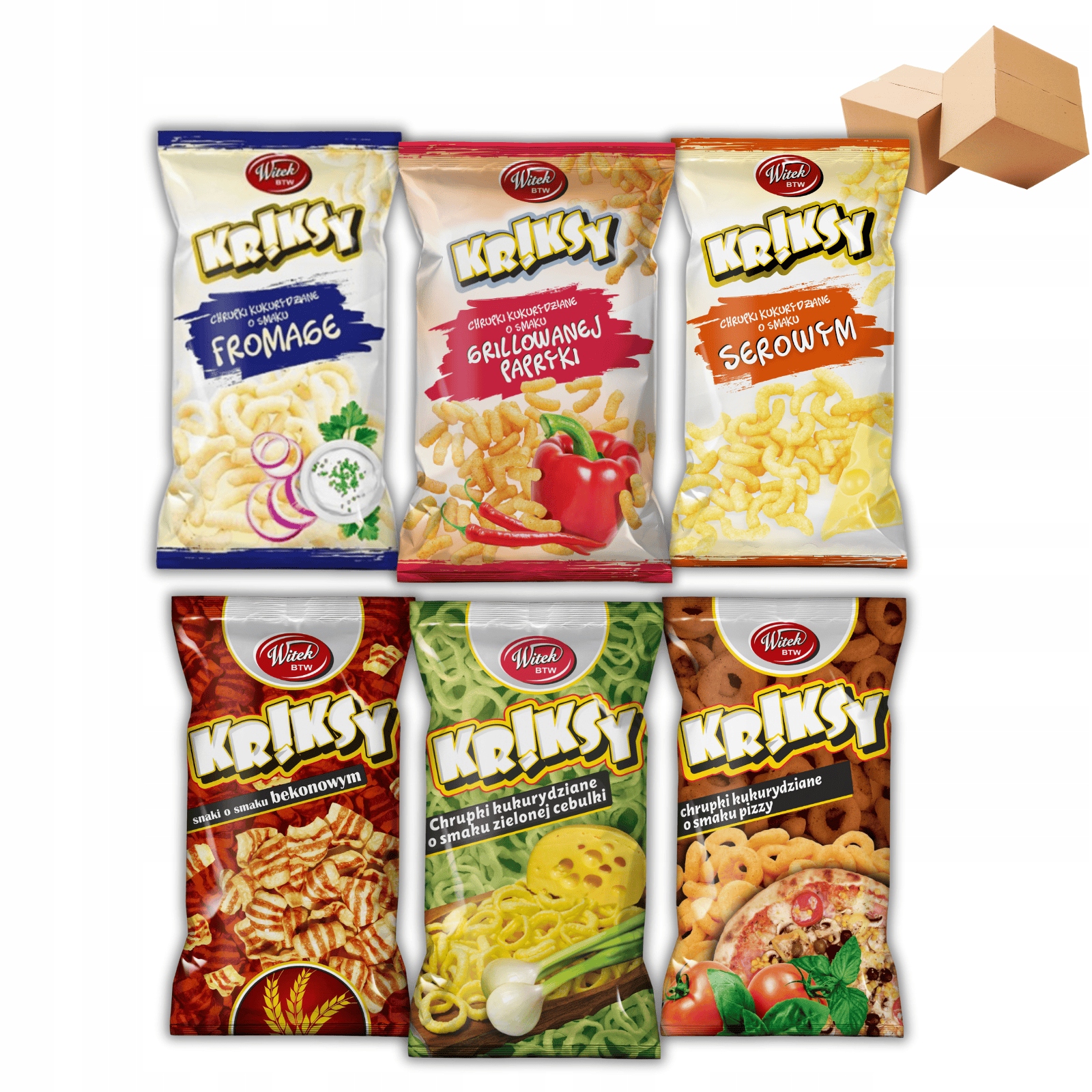 Chrupki kukurydziane Kriksy 60g x50szt – mix smaków własna kombinacja