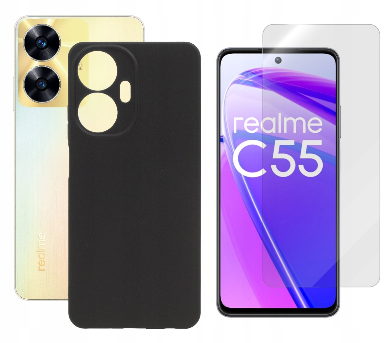 

Etui Jelly Case Pokrowiec do Realme C55 Szkło