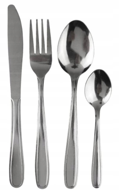 SZTUĆCE W KOMPLECIE 24 EL 6 OSÓB ZESTAW POŁYSK NÓŻ WIDELEC