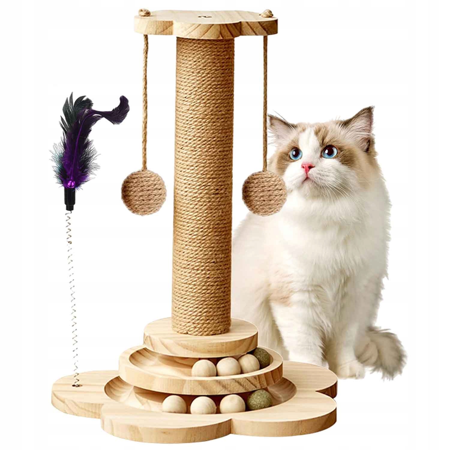 Levně Škrabadlo Pro Kočky Se Sisalovým Sloupkem 44.5 CM Klacek Pro Kočky