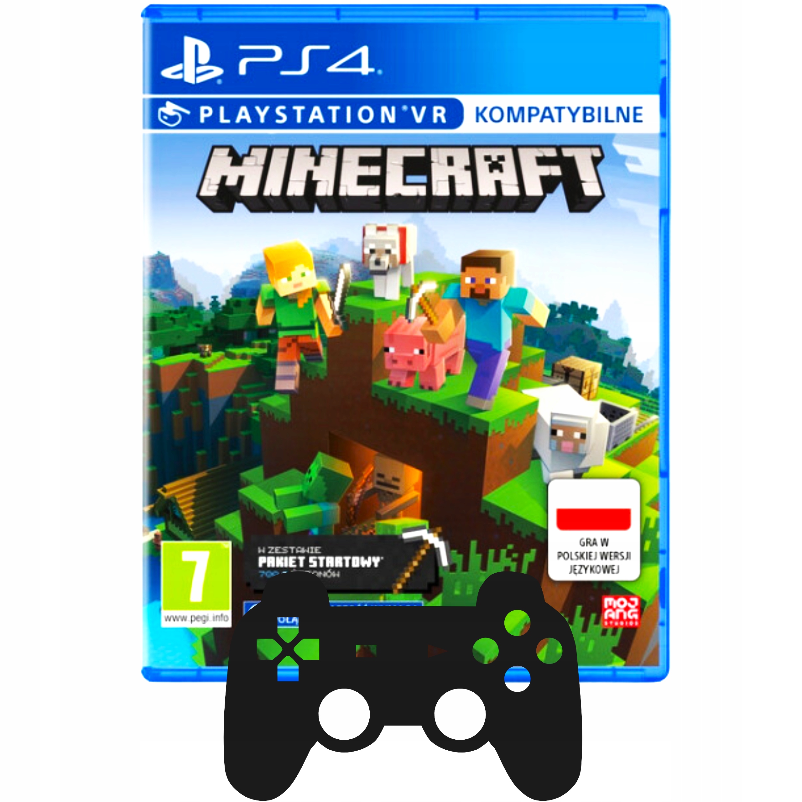 Minecraft Gra Na PS4 Pl Napisy Gra Na Konsolę Płyta Blu-ray Tryb Vr