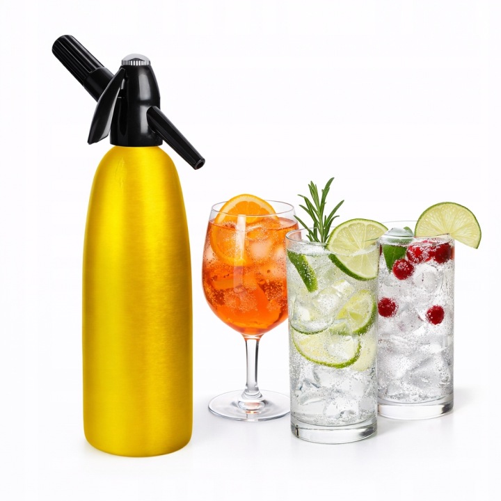 Přenosný Quick Soda Maker Sifon Výrobník sody 1L Zlatý Art