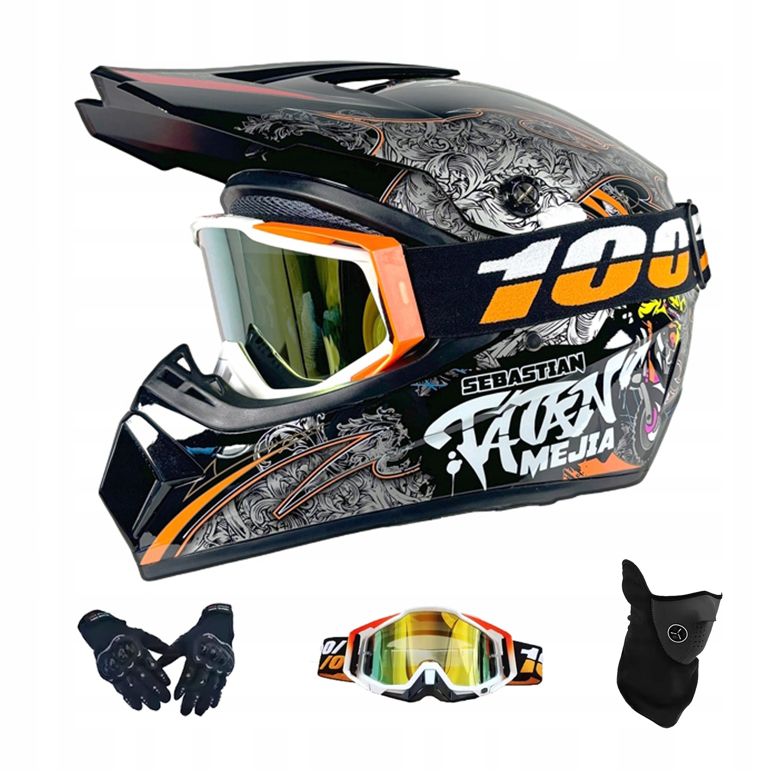 Helma Na Elektrickou Koloběžku Cross Enduro Quad Bmx Helma Brýle Rukavicexl