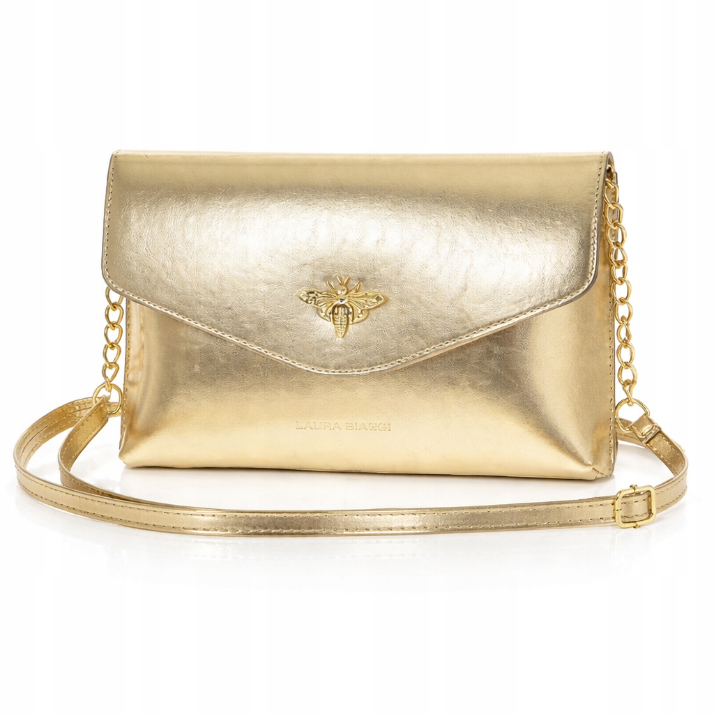 Kabelka psaníčko Laura Biaggi elegantní večerní zlatá Premium