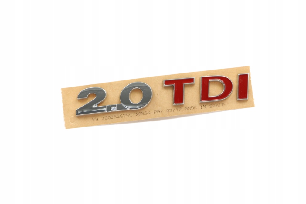 

Emblemat napis 2.0 Tdi czerwone na tylną klapę Vw