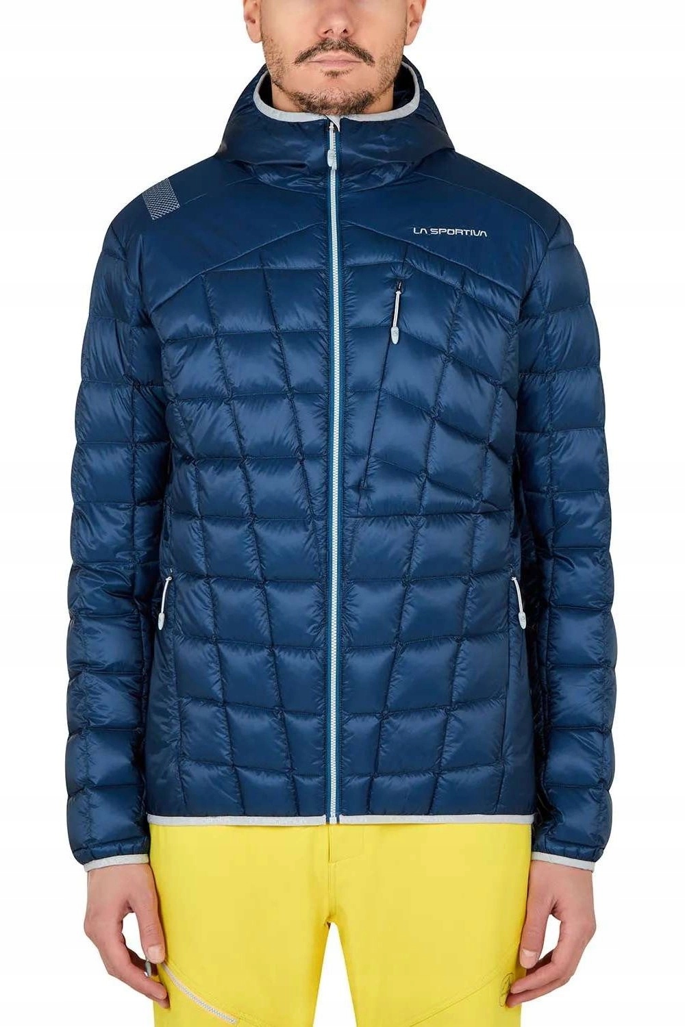 Pánská bunda La Sportiva D'herens péřová modrá, lehká, prošívaná, velikost vel.