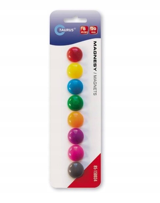MAGNESY KOLOROWE DO TABLIC 8szt. 20mm