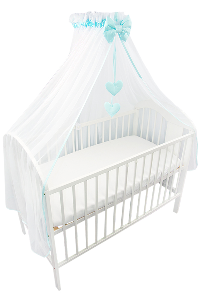 Moskitiera z tiulu TURKUSOWA Osłoni całe łóżeczko!
