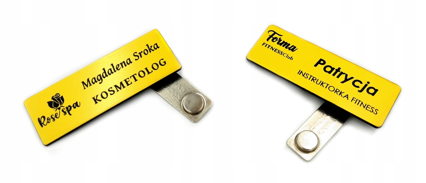 magnetyczny IDENTYFIKATOR OSOBOWY identyfikatory z LOGO MAGNES 10 SZT Materiał plastikowe