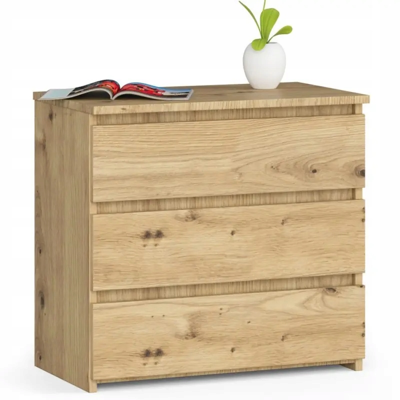 

Stolik nocny do sypialni dąb artisan 3 szuflady 60
