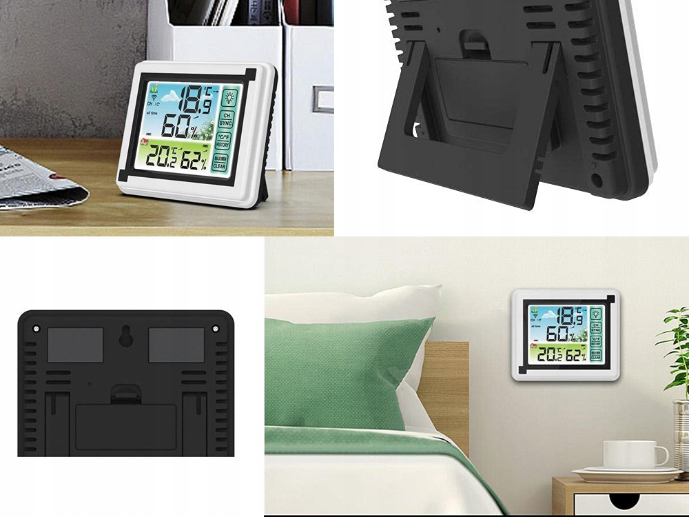 BEZPRZEWODOWA STACJA POGODY POGODOWA HIGROMETR Kolor biały